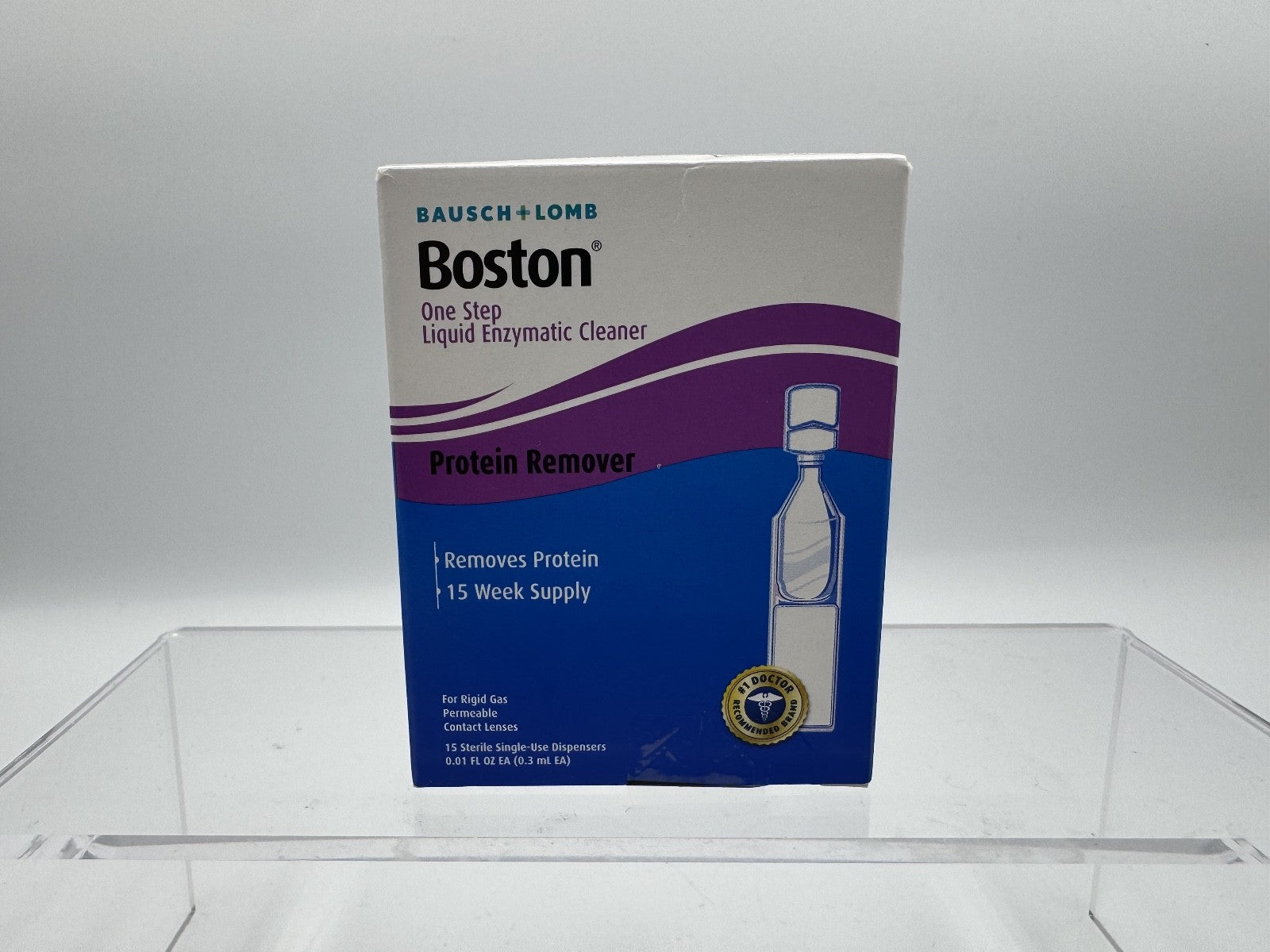 Bausch + Lomb Boston One Step Liquid Enzymatic Cleaner Removes Protein, NIB