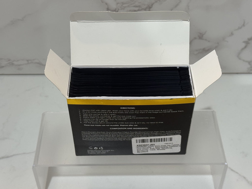24K Gold Eye Mask Under Eye Patches for Puffy Eyes & Dark Circles, 15 Pairs, NIB