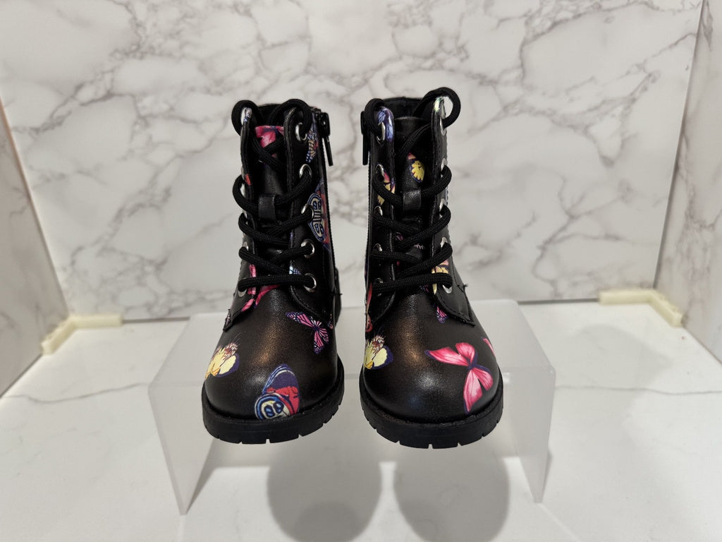 Steve Madden Girls Leather Butterfly Zip Up Boot, Winter 7T, Brand New, No Box
