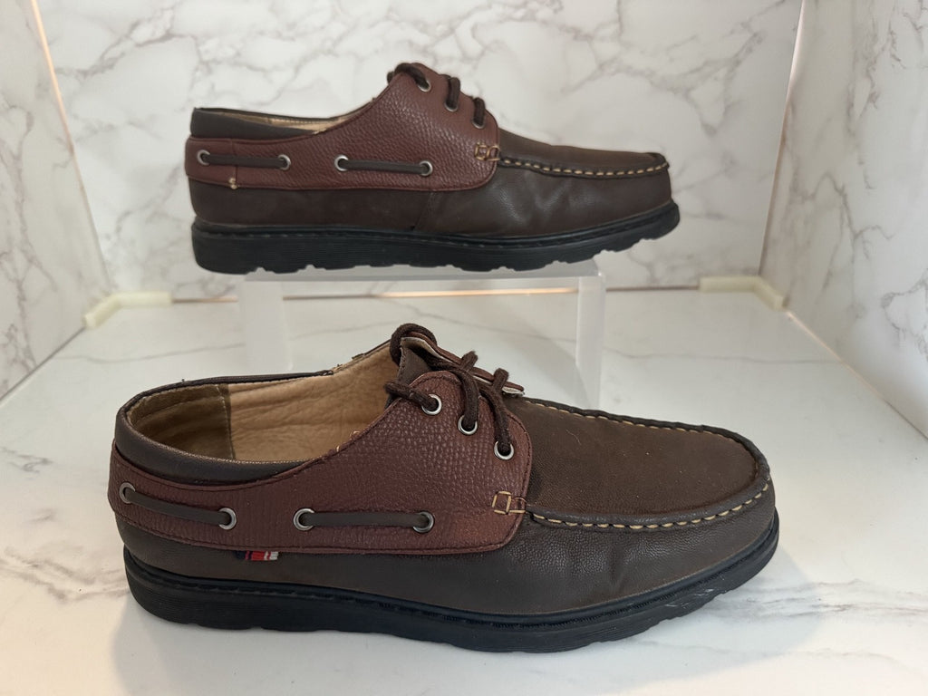 Phat Classic By Phat Farm Size Men's Two-Tone Leather Boat Shoe, Pre-owned, Good
