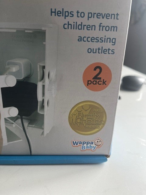 Wappa Baby Outlet Cover Box SET- 2 Pack- WHITE Double Lock Cover Box SEALED NEW