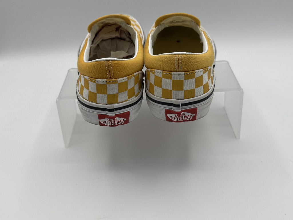 Vans Slip-On Kids Size 3 Checkerboard Yellow, Pre-owned, Excellent