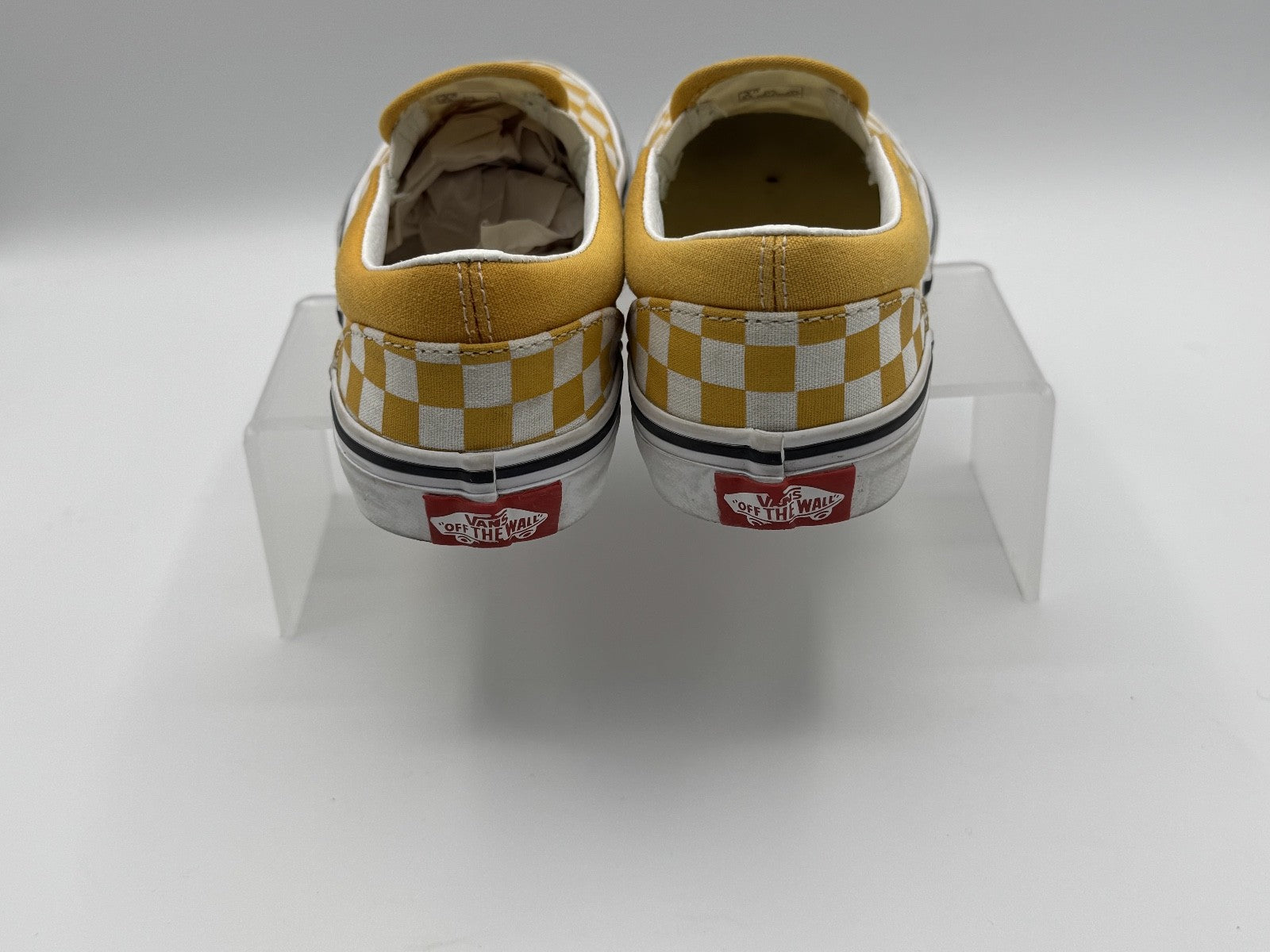 Vans Slip-On Kids Size 3 Checkerboard Yellow, Pre-owned, Excellent
