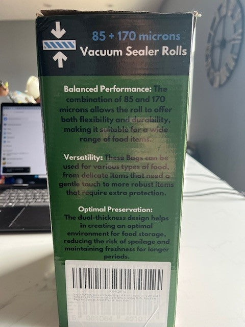 Viavak Vacuum Sealer Roll Set 6 Rolls: 3 (8" x 20') & 3 (11" x 20')7-Layer Thick