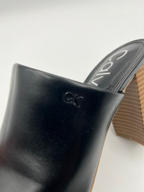 Calvin Klein Women's Jotie Block Heel Dress Sandals Black, Size 8m, pre-owned