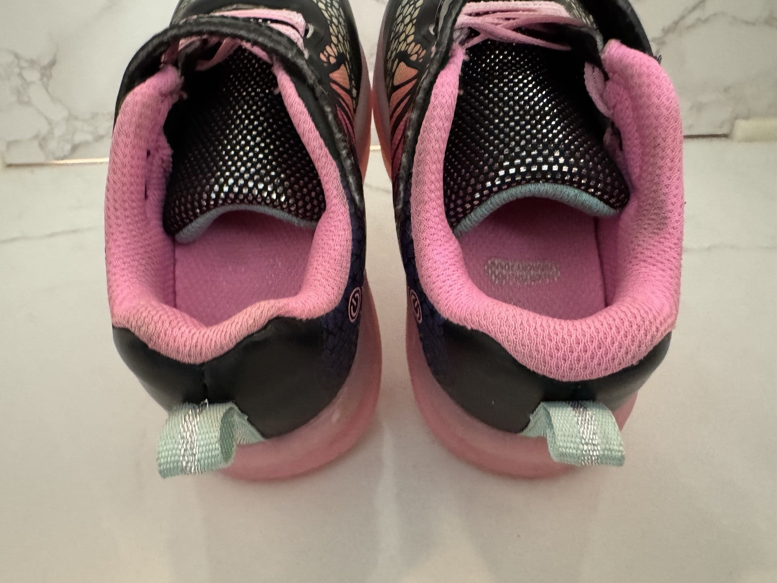 Athletic Works Toddler Girl Butterfly Light Up Sneakers Size 9, Working Lights.