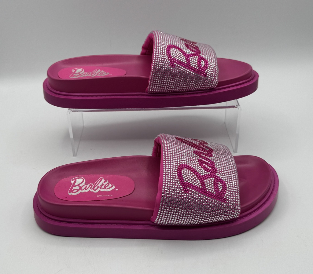 Barbie Pink Rhinestone Platform Sandals, Size 7.5, Slip-on style, Casual, NEW
