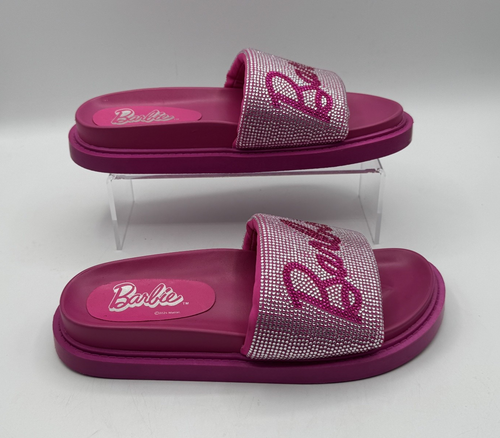 Barbie Pink Rhinestone Platform Sandals, Size 7.5, Slip-on style, Casual, NEW