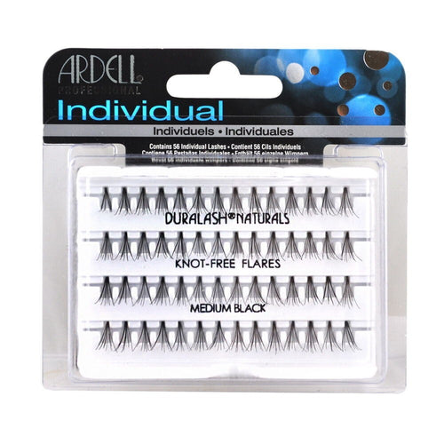 (LOT 4 pack) Ardell Individuals Duralash Naturals Knot Free Flares Medium Black