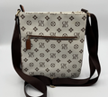 CM Monogram Crossbody White & Brown Vegan Leather Purse Handbag