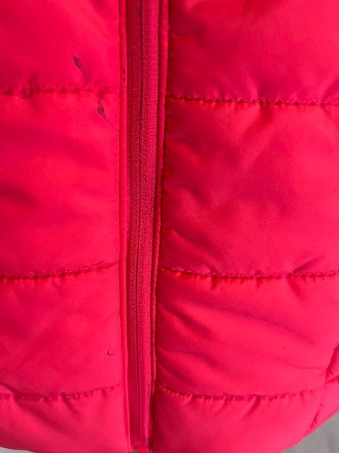 PUMA Girls Quilted Vest Size 7/8Puffer Vest Full Zip Bright Hot Pink w/Pockets