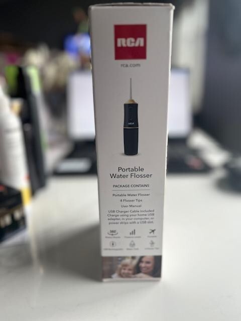 RCA Portable Water Flosser Healthier Teeth & Gum 3 Levels Rechargeable,  4 Tips