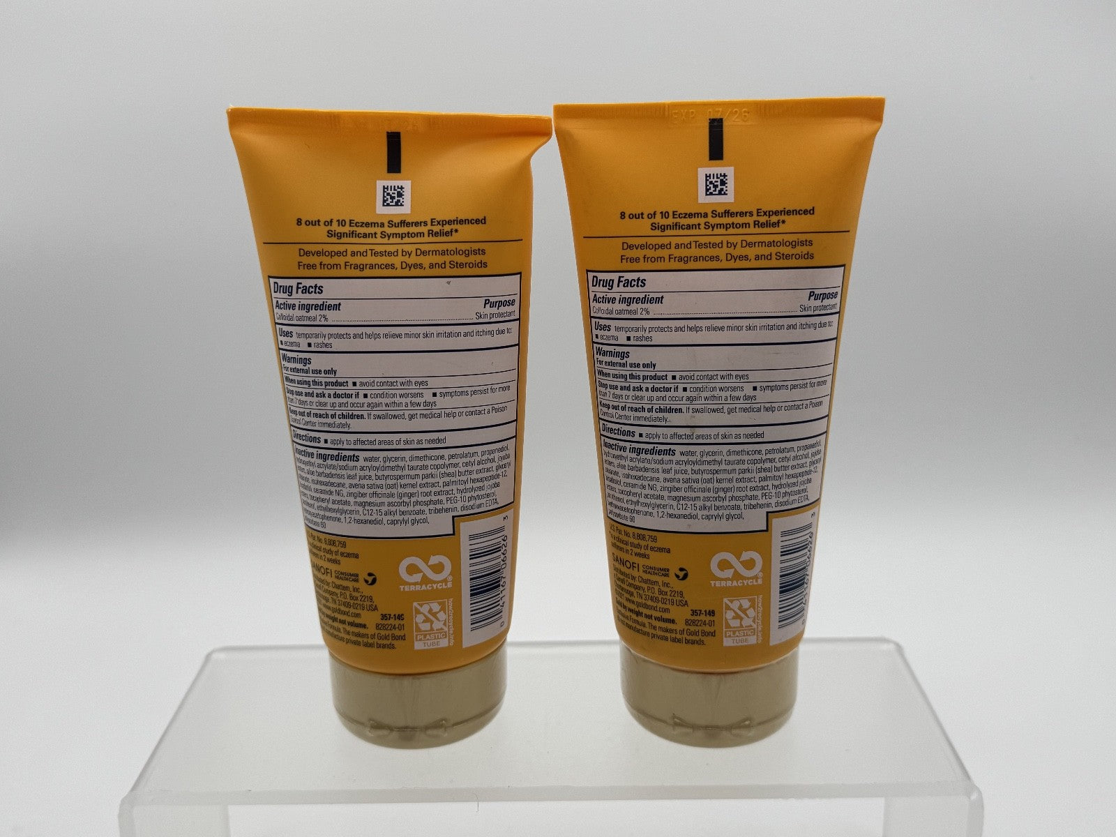 2 PK.-Gold Bond Medicated Eczema Relief Skin Protectant Cream 5.5oz ea. Exp 7/26