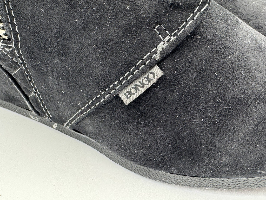 Bongo Shoes Women's Size 8M Black Kedzie Suede Wedge Ankle Bootie Zipper Pre-own