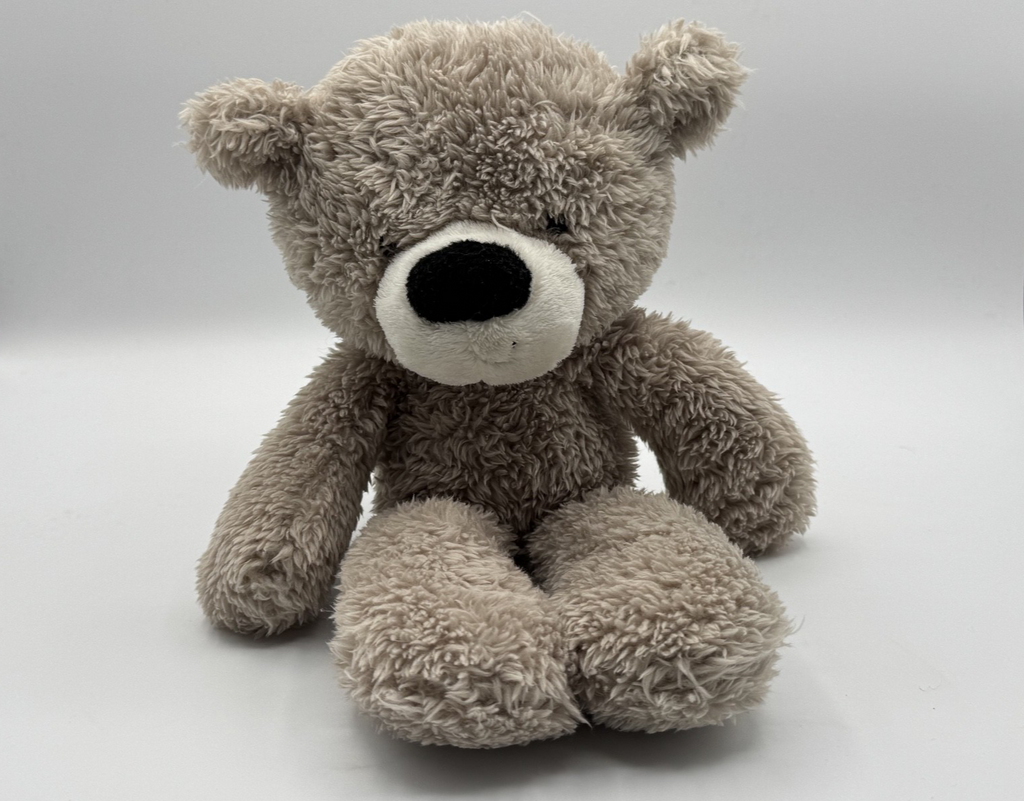 GUND Fuzzy Light Grey Teddy Bear Cute Adorable Soft Plush Toy Kids Gift, Pre-own