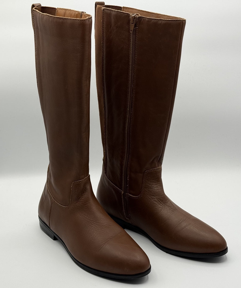 Women’s Aldo Brown Tall Leather Boots w/Zipper, Calf High Boots, NWOT Size 9