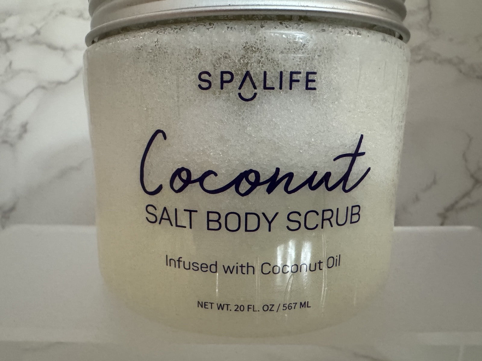 Spa Life Coconut Salt Body Scrub Infused with Coconut Oil 20 oz, Soft Skin New