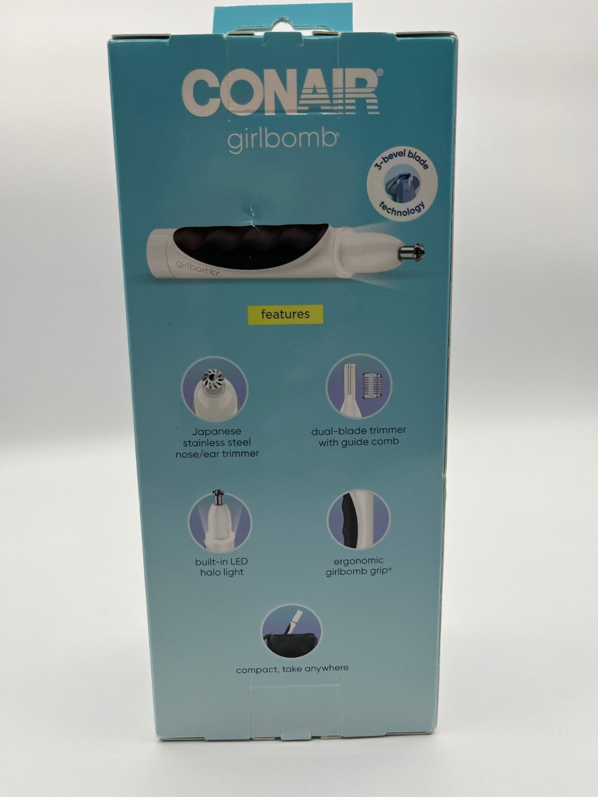Conair Girlbomb Nose Face and Eyebrow Trimmer, Gentle Facial No Cuts, Brand New