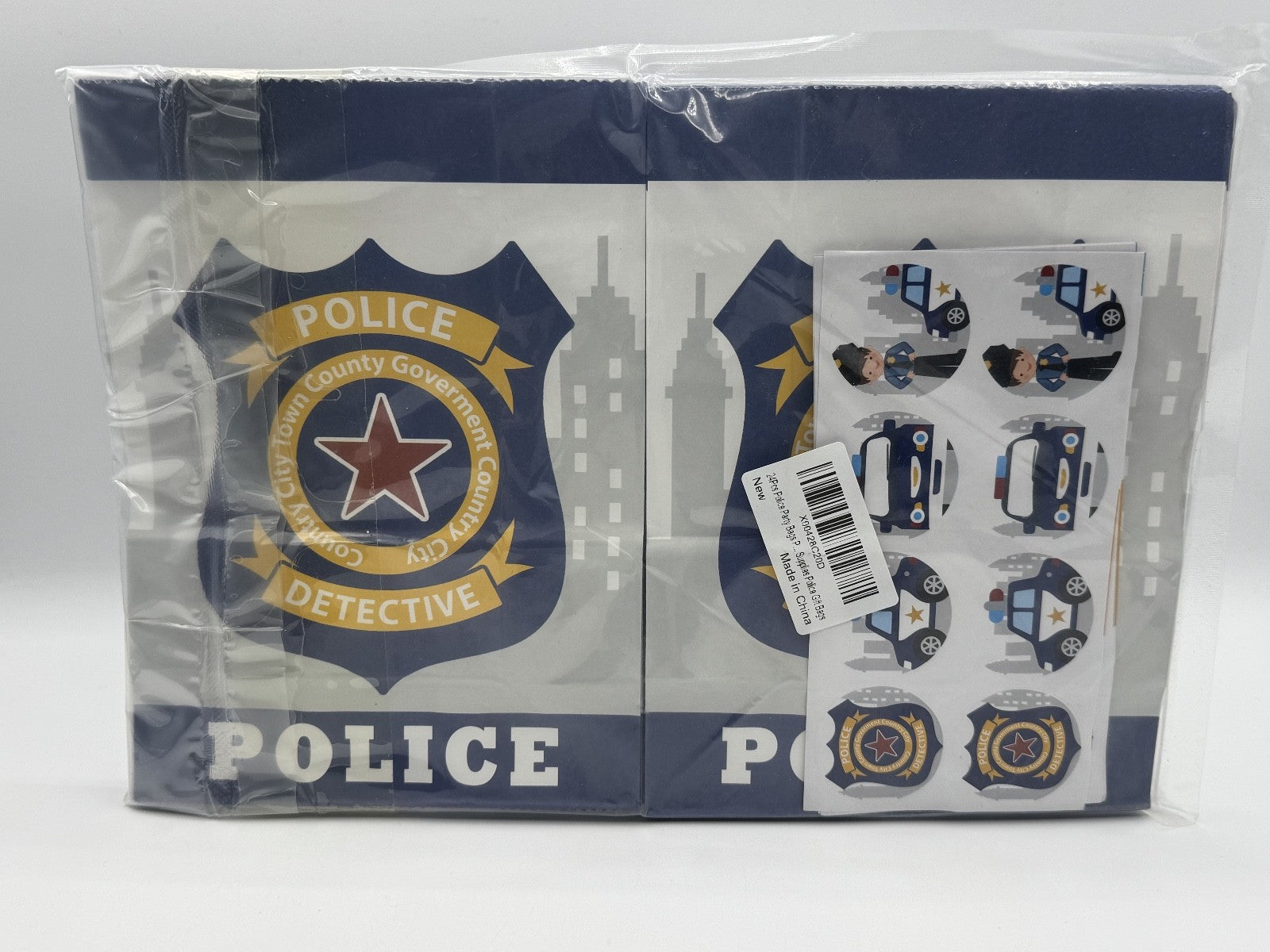 24pc Police Gift Bags w/ Stickers Party Favors & Decorations for Kids Birthday