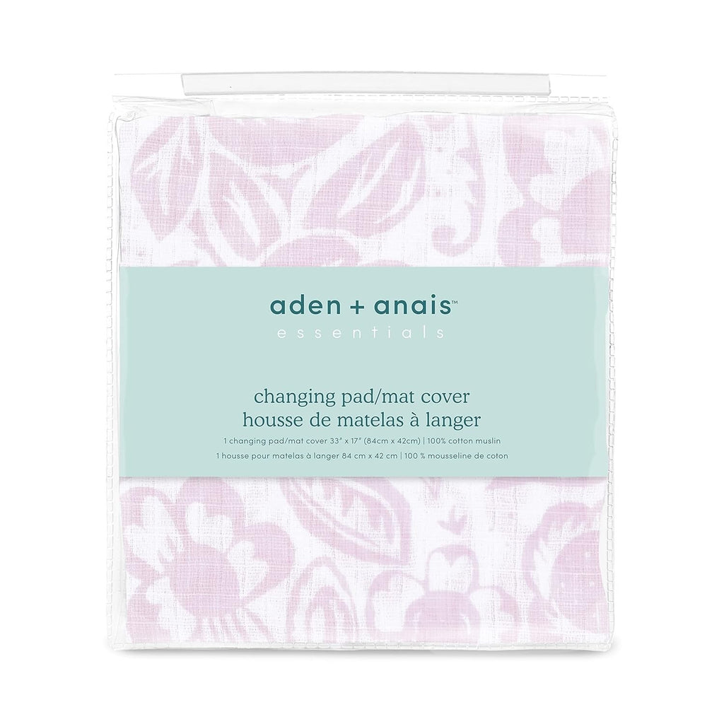 Aden + Anais Essentials Changing Pad / Mat Cover, Pink/White Flowers, New Sealed