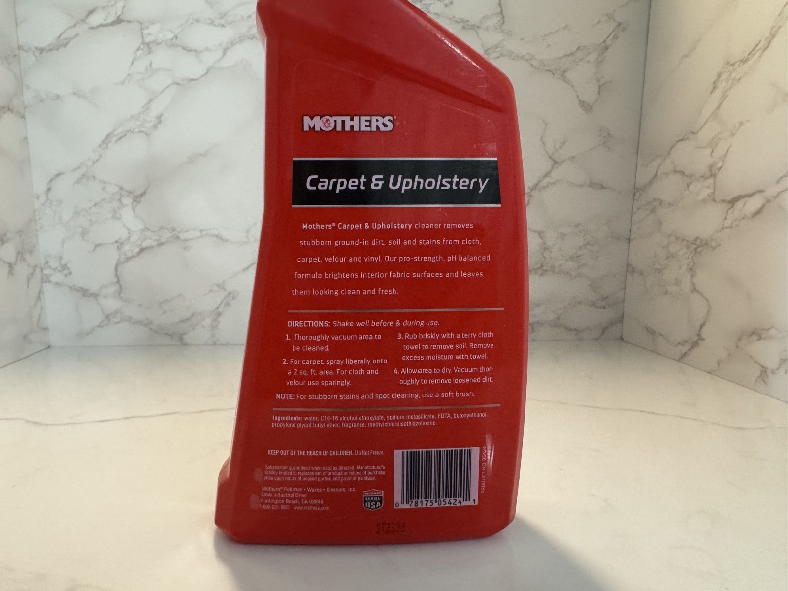 MOTHERS 05424 Carpet & Upholstery All Fabric Cleaner Vinyl Cloth - 24 fl oz