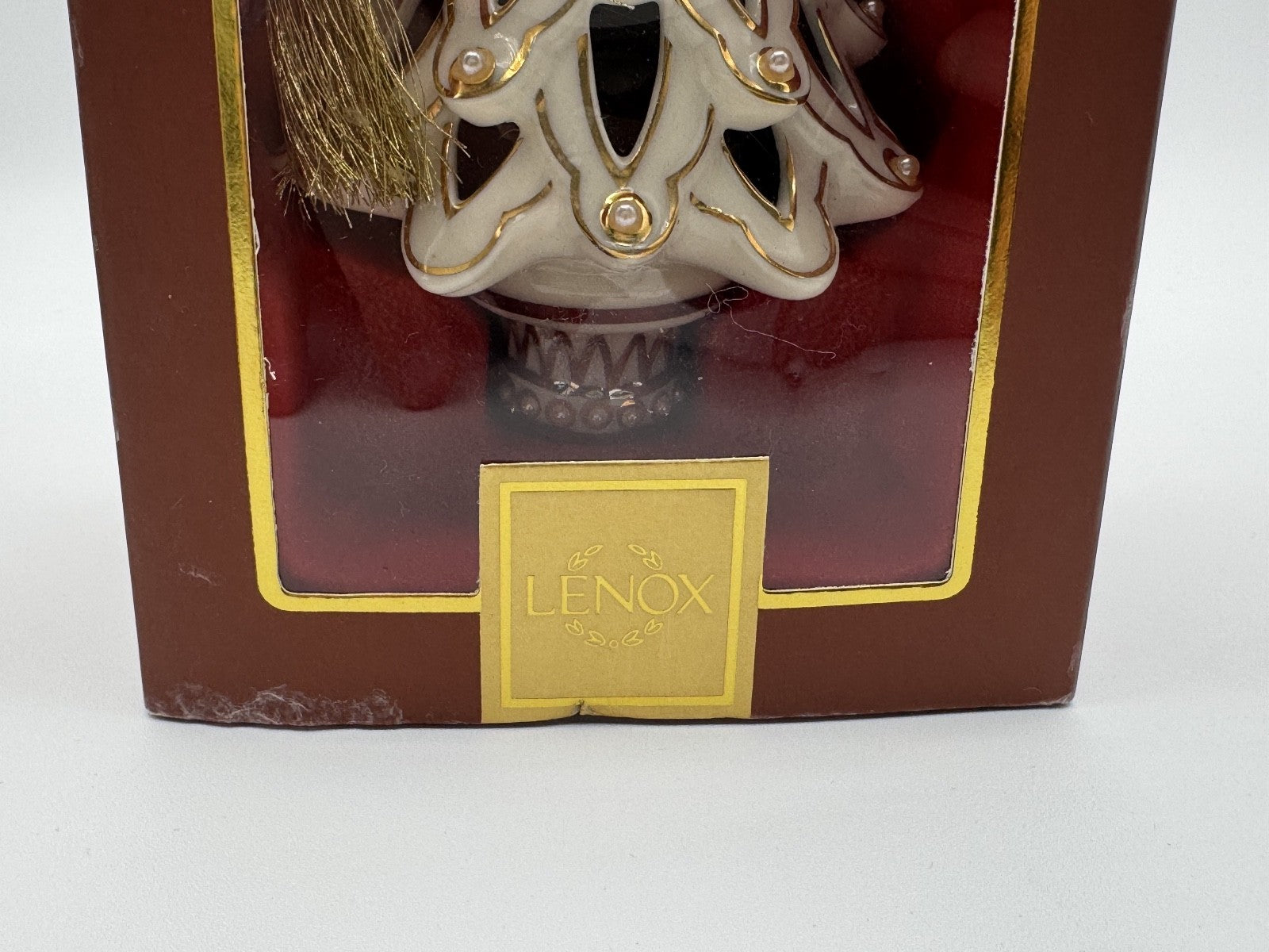 Lenox Christmas Tree Ornament Florentine & Pearl, Fillable with Aroma Scent, NIB