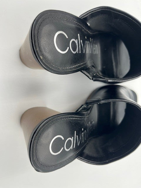 Calvin Klein Women's Jotie Block Heel Dress Sandals Black, Size 8m, pre-owned
