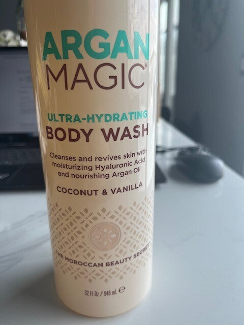 ARGAN MAGIC Argan Oil Biotin ULTRA-HYDRATING COCONUT & VANILLA BODY WASH 32oz