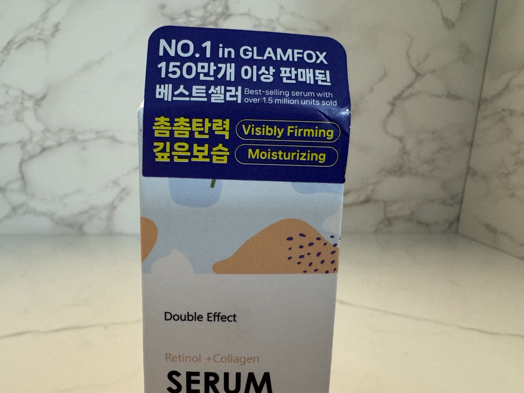 GLAMFOX Double Effect Retinol + Collagen FACIAL SERUM 1.76 FL OZ Exp. 04/2028