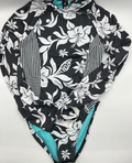 Roxy Girl One Piece Size 16/XL Swimwear Long Sleeve Multicolor Swimsuit,Blk. NWT