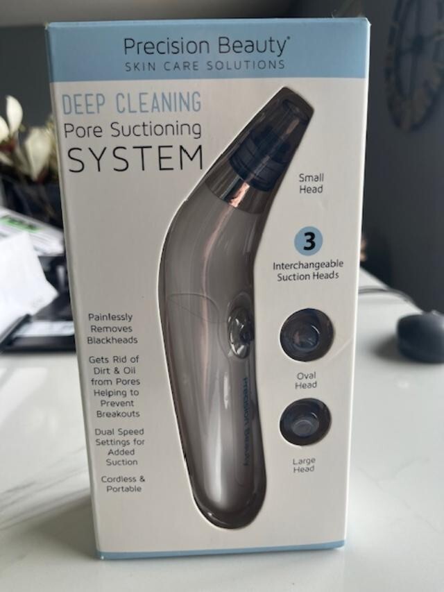 PRECISION BEAUTY Deep Cleansing Pore BLACKHEAD Suctioning System 3HEAD w/Battery