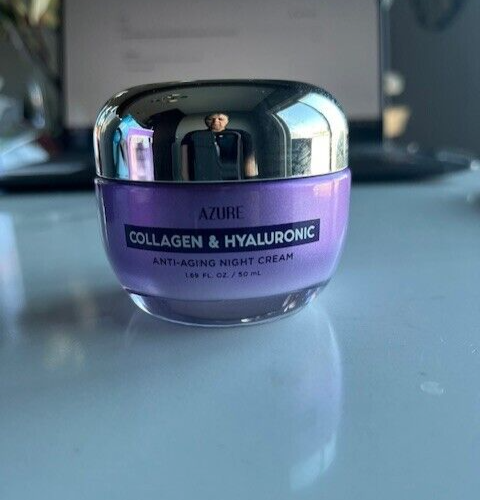 Azure Collagen & Hyaluronic Anti-Aging Night Cream Vegan Skin Cream 1.69 oz NIB