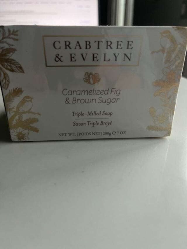 CRABTREE & EVELYN CARMELIZED FIG & BROWN SUGAR Triple Milled Soap 2x7 oz. 
