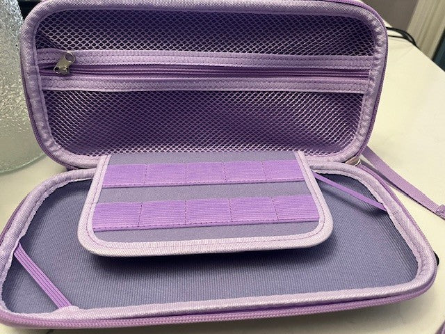 Mermaid Metallic Zip Up Girl Pencil Box Game Case Doll Case Multi use w/Straps