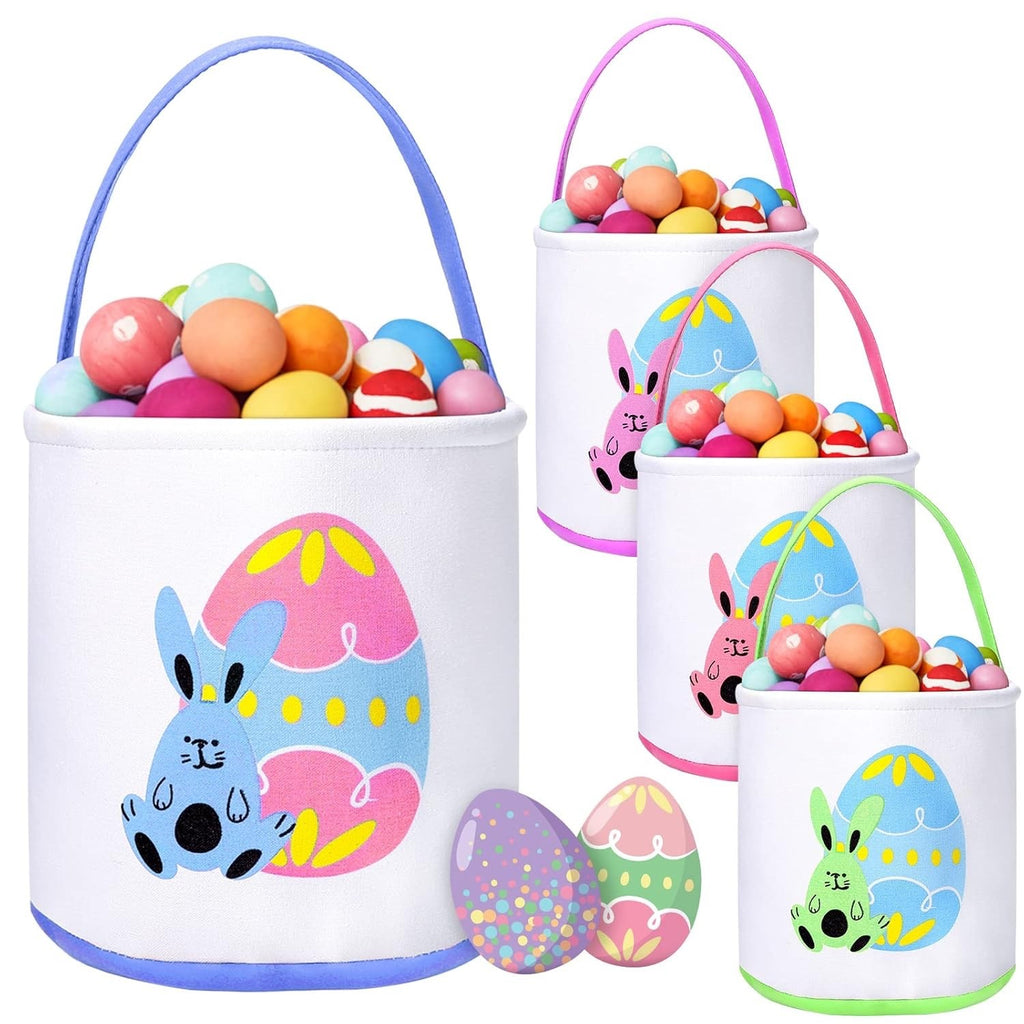 Honeydak 4 Pcs Easter Bunny Basket for Kids Easter Basket Bags Fluffy Tails