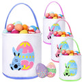 Honeydak 4 Pcs Easter Bunny Basket for Kids Easter Basket Bags Fluffy Tails