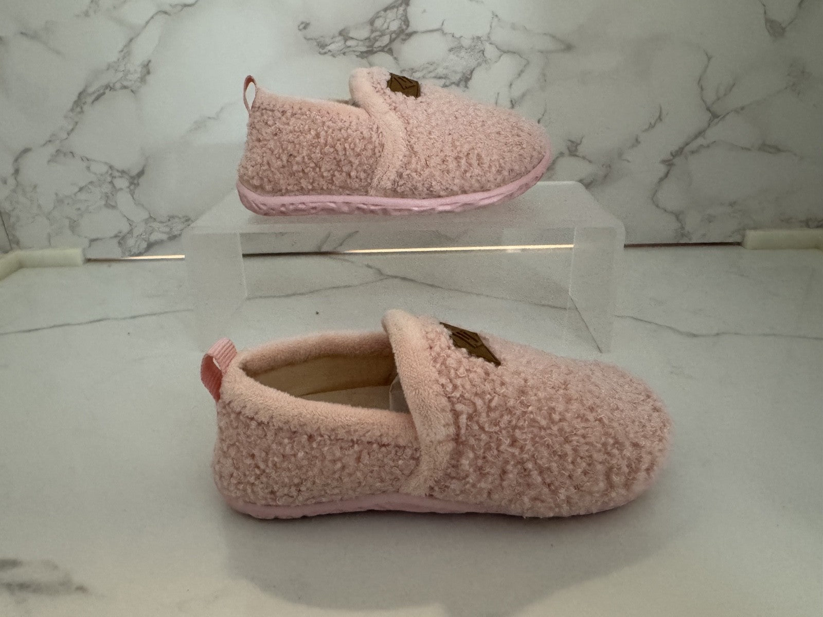 Lefflow Girls Baby Pink Toddler Faux Fur House Slipper, Pre-owned, Excellent