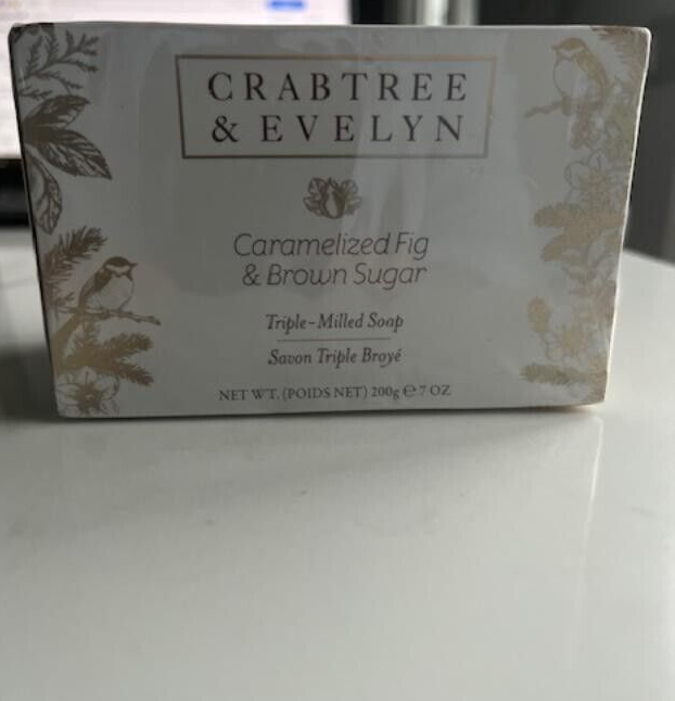 CRABTREE & EVELYN CARMELIZED FIG & BROWN SUGAR Triple Milled Soap 2x7 oz. 