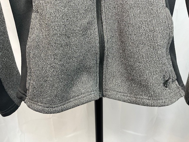 Spyder Jacket Girl's Medium Gray/Black Full Zip Sweater Jacket Sweater,Pre-owned