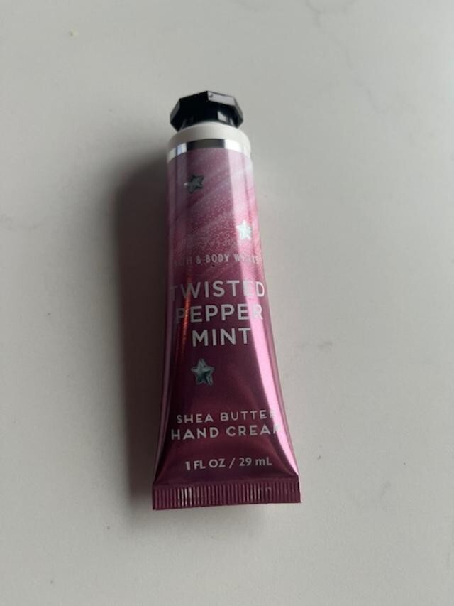 Bath and Body Works Travel Size TWISTED PEPPERMINT hand cream & Bacterial Spray