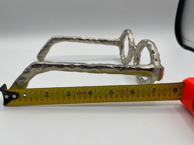 Silver Hammered Aluminium Eyeglass Spectacles Glasses Art Decor Sculpture, New