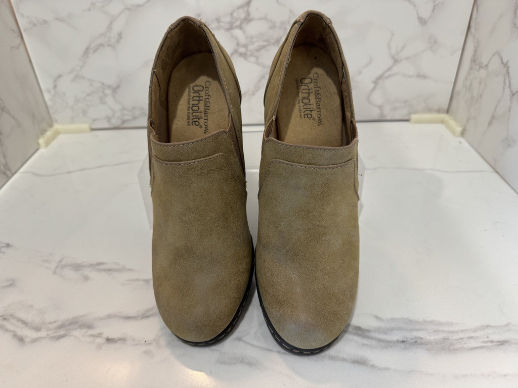 Croft Barrow Ortholite Women's Morgan Slip-on Heel Mules Size 6.5 Tan, Pre-owned