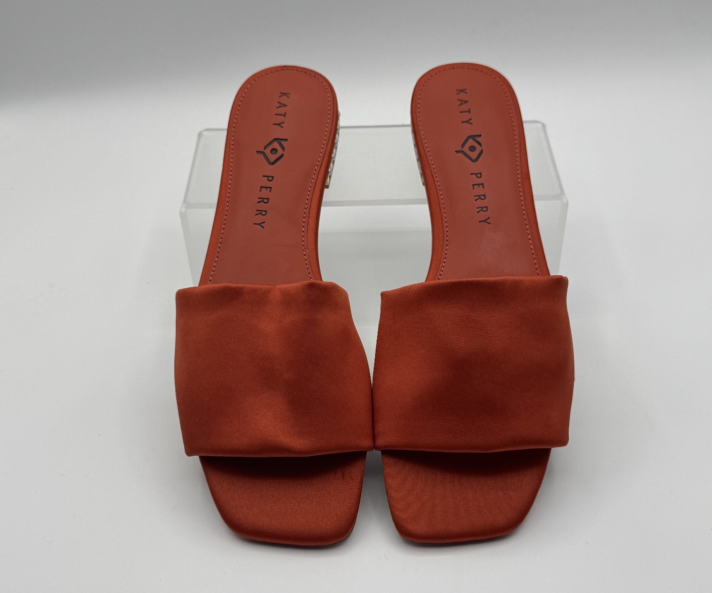 Katy Perry Women's The Pearl Slide Sandal Burnt Orange Size 9.5