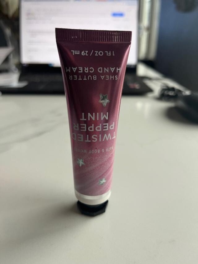 Bath and Body Works Travel Size TWISTED PEPPERMINT hand cream & Bacterial Spray