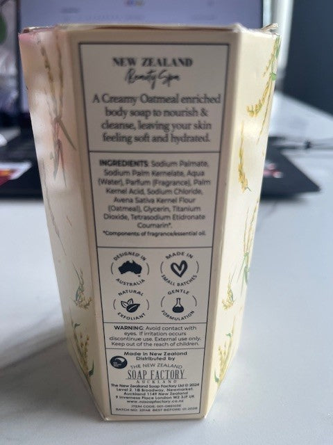 New Zealand Beauty Spa Soothing Exfoliation Creamy Oatmeal Body Soap Bars 15.0oz