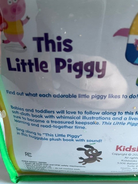 Jiggle & Discover This Little Piggy Story Time Rhyming & Music Plush Book Sounds