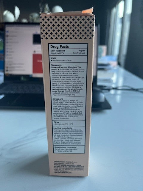 PEACE OUT ACNE GEL CLEANSER NEW DAILY ACNE CLARIFYING 4 oz 09/25 NIB SEALED