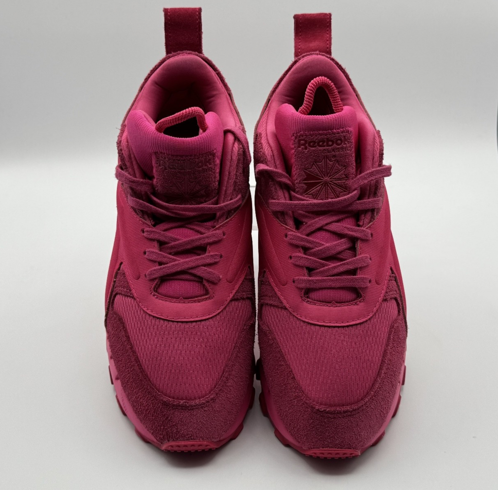 Reebok x Cardi B Classic Leather v2 Shoes Womens Size 8.5 Pink Athletic Trainers