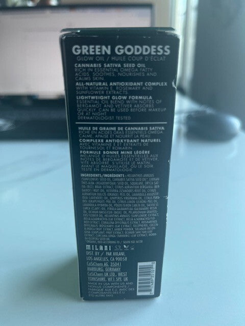 Milani Green Goddess Glow Oil Calms w/Sativa seed oil 1oz/30ml, Plant Base, NIB