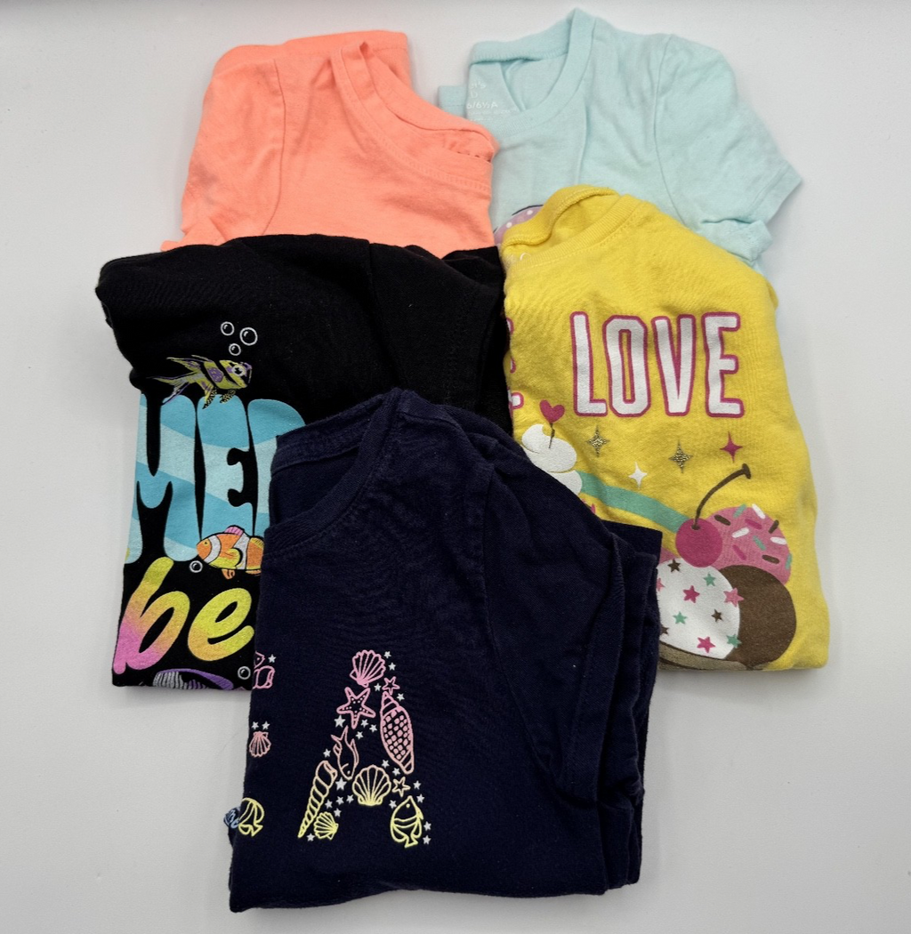 5 Children's Place, Cat & Jack, Carter's Kids, Gap Summer Girls Shirts Size 5-8